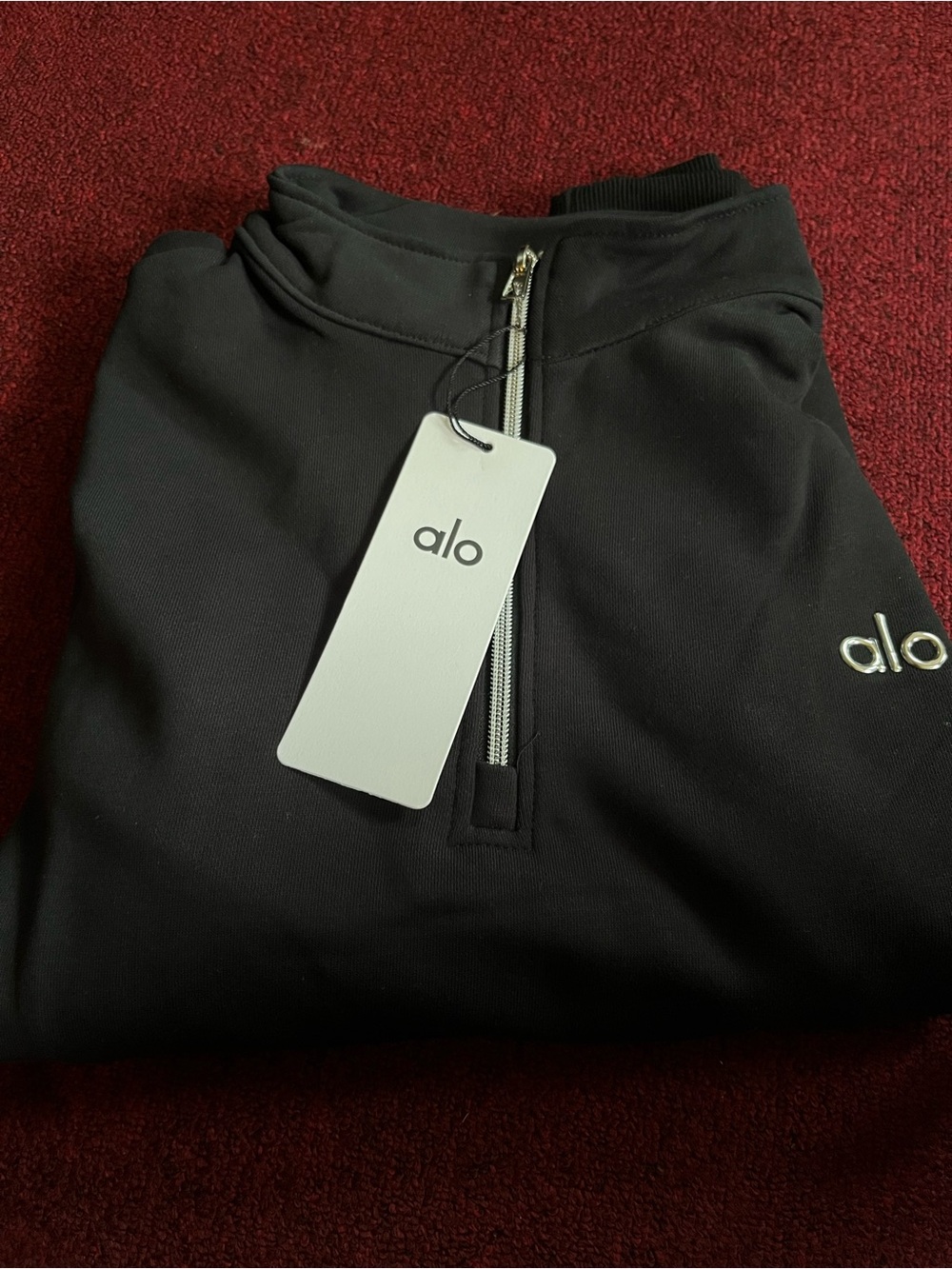 ALO Yoga Men’s Black Quarter-Zip Sweater